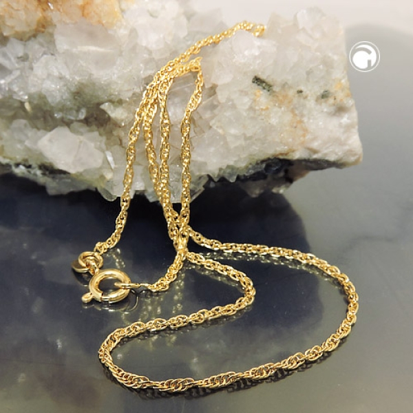 Kette 1,6mm Doppelanker gedreht Kordelkette 9Kt GOLD 38cm