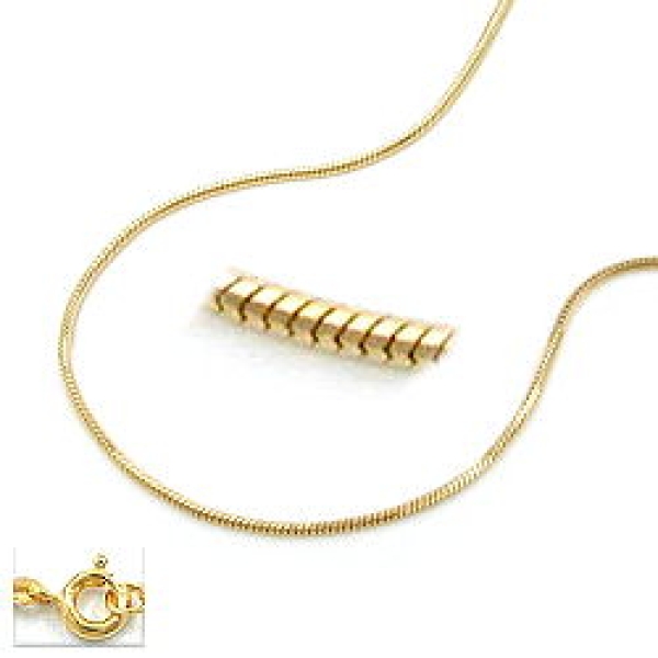 Kette 0,7mm Schlange 5-kant 14Kt GOLD 40cm