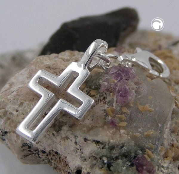 Anhänger, Charm kleines Kreuz Silber 925