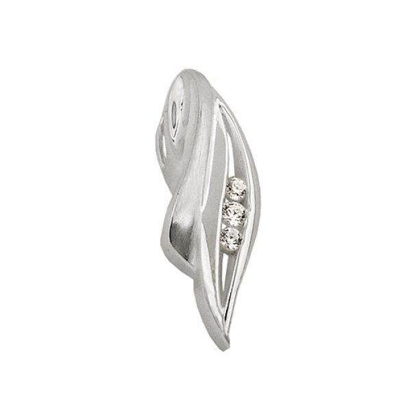 Anhänger 20x6mm Zirkonia matt-glänzend Silber 925