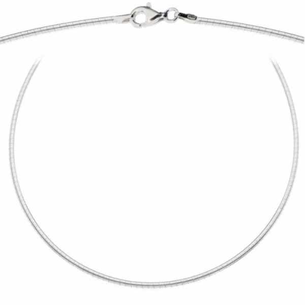 Collier Omegareif 1mm Karabiner 925 Silber 38cm