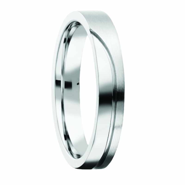 Partnerringe Freundschaftsringe 4mm mit/ohne Zirkonia strichmatt 925 Silber