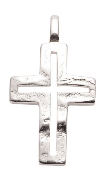 Anhänger Kreuz gehämmert 16x24mm Silber 925