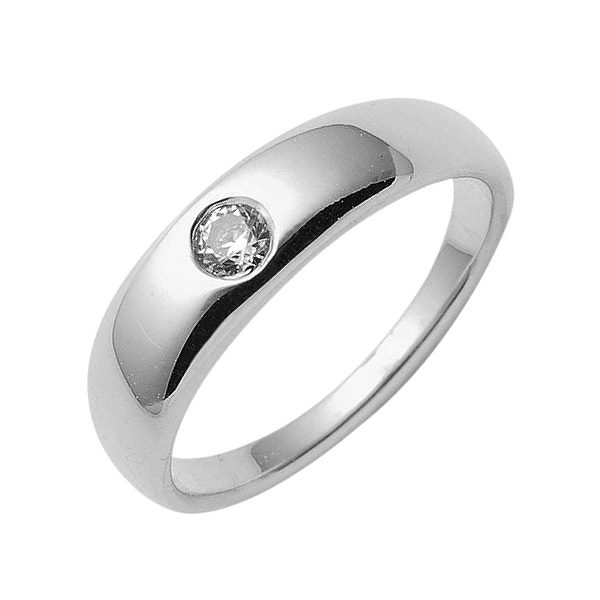 Anhänger Taufring mit Zirkonia 9Kt 375 WEISSGOLD