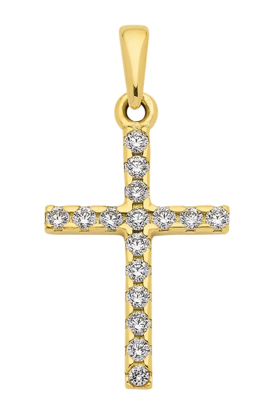 Anhänger Kreuz Zirkonia 12x17mm 8Kt 333 GOLD