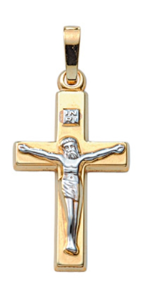 Anhänger Kreuz 12x19mm Jesus Korpus 8Kt 333 GOLD