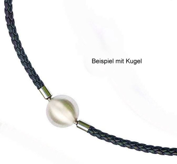 Ledercollier geflochten 3mm für Wechselschliesse