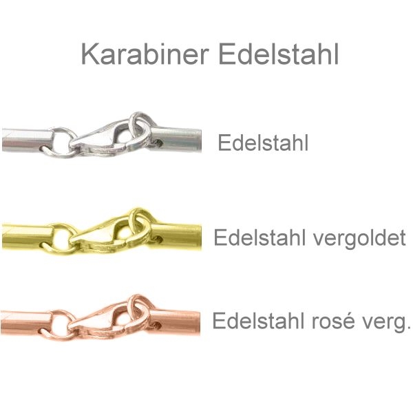 Lederband 2,5mm geflochten 9 Farben mit Edelstahl Karabiner