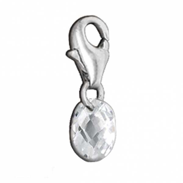 Anhänger Charm oval Zirkonia crystal