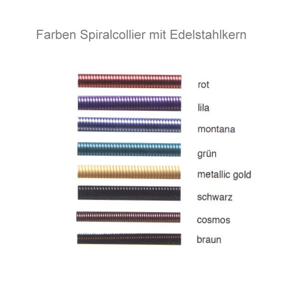 Exklusives Edelstahl Spiralcollier farbig 1,5-2,1mm mit Bajonettverschluss