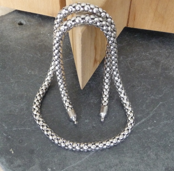 Edelstahl Collier Himbeerkette 5mm für Wechelschliesse 45cm