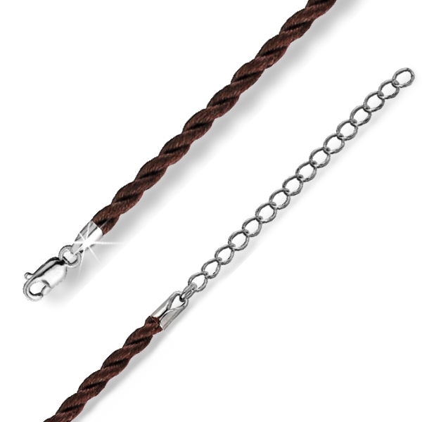 Kordelband Collier braun 3mm 45+5cm