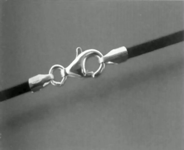 Kautschukbänder schwarz 2,5mm mit 925 Silber Karabiner