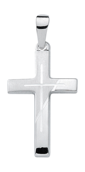 Anhänger Kreuz 12x20mm 14Kt 585 WEISSGOLD