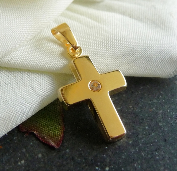 Anhänger Kreuz Zirkonia 12x16mm 8Kt 333 GOLD