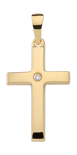 Anhänger Kreuz Zirkonia 13x19mm 8Kt 333 GOLD