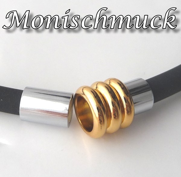 Design Collier aus Naturkautschuk braun mit Magnetverschluss 48cm