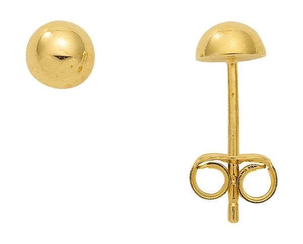 Stecker 5mm Halbkugel 8Kt 333 GOLD