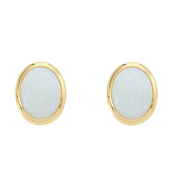 Ohrstecker Opal oval 585 Gold