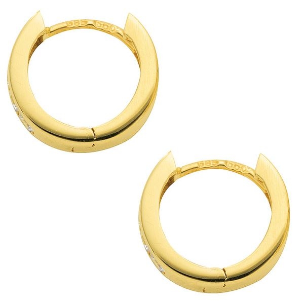 Creole Klappscharnier Zirkonia Ø12mm 8Kt 333 GOLD