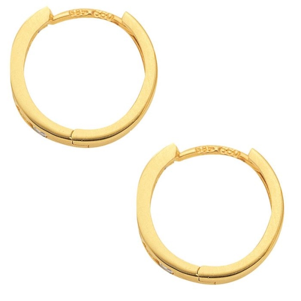 Creole Klappscharnier Zirkonia Ø13,6mm 8Kt 333 GOLD