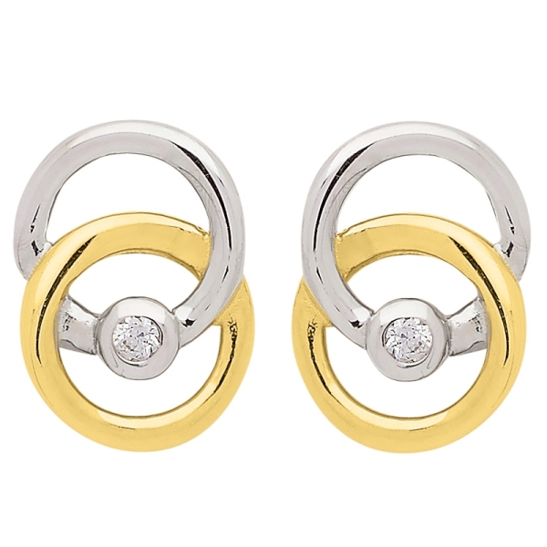 Ohrstecker bicolor Zirkonia 8Kt 333 GOLD