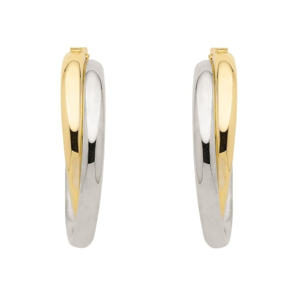 Creole 19,6x3,9mm bicolor 8Kt 333 GOLD WEISSGOLD