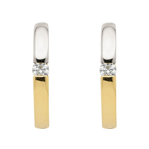 Creole 15,2x2,3mm bicolor Zirkonia 8Kt 333 GOLD