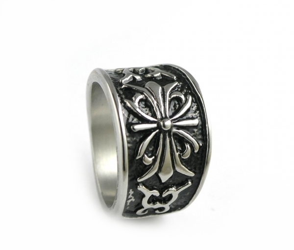 Ring Edelstahl Muster oxidiert Gr. 68