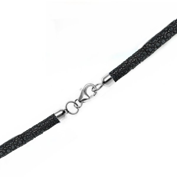 Armband oder Collier aus Rochenleder 5mm mit Karabiner 30 Farben