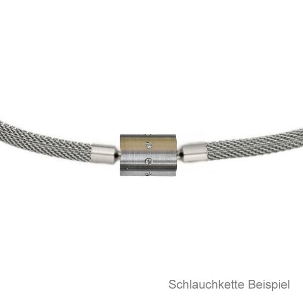 Edelstahl Collier Schlauchkette 4mm für Wechelschliesse