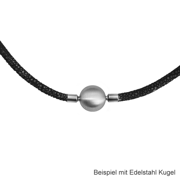 Collier aus Rochenleder 3mm für Wechselschliesse schwarz 38cm