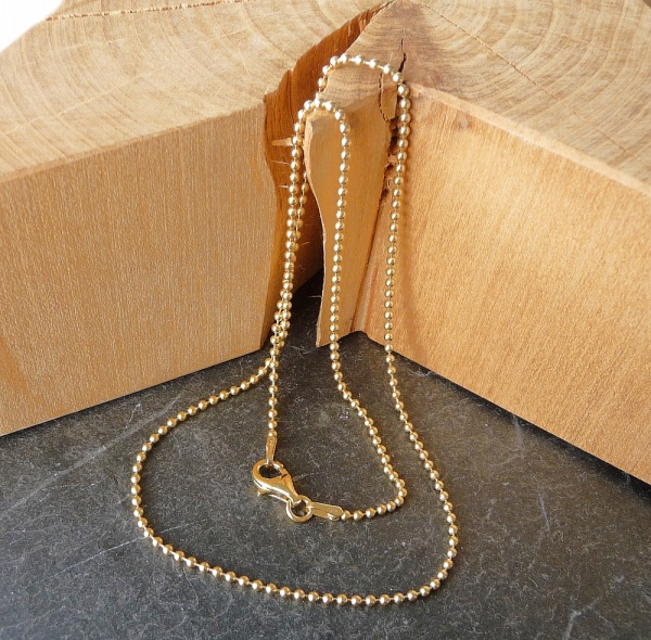 Collier Kugel Kette 1,5mm Silber 925, vergoldet oder rose vergoldet 45cm