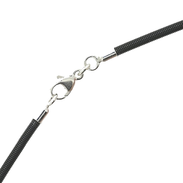 Exklusives Edelstahl Spiralcollier farbig 2,1mm mit Karabiner