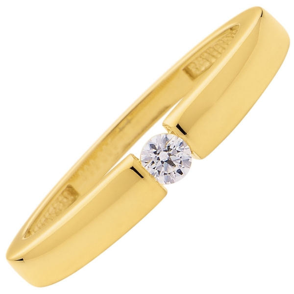 Ring Solitär Zirkonia 3mm 8Kt 333 Gold