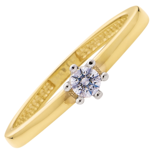 Ring Solitär Zirkonia 3mm 8Kt 333 Gold