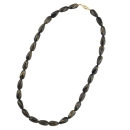 Kette 20x10mm Winkelperle Kunststoff schwarz-gold-marmoriert glänzend 60cm