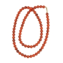 Kette 10mm Rundperle orange-schwarz-marmoriert Kunststoff 80cm