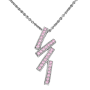 Anhänger 35x12mm Zirkonia hell rosa und Rundankerkette 45cm Silber 925